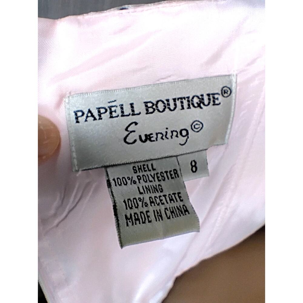 Papell Boutique Womens Pink 50s Boned Strapless Polka Dot Chiffon Dress 8 - Picture 10 of 16